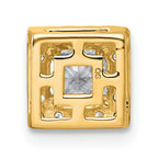14k 5/8 carat Lab Grown Diamond VS+ F+ Princess Complete Halo Chain Slide Pendant