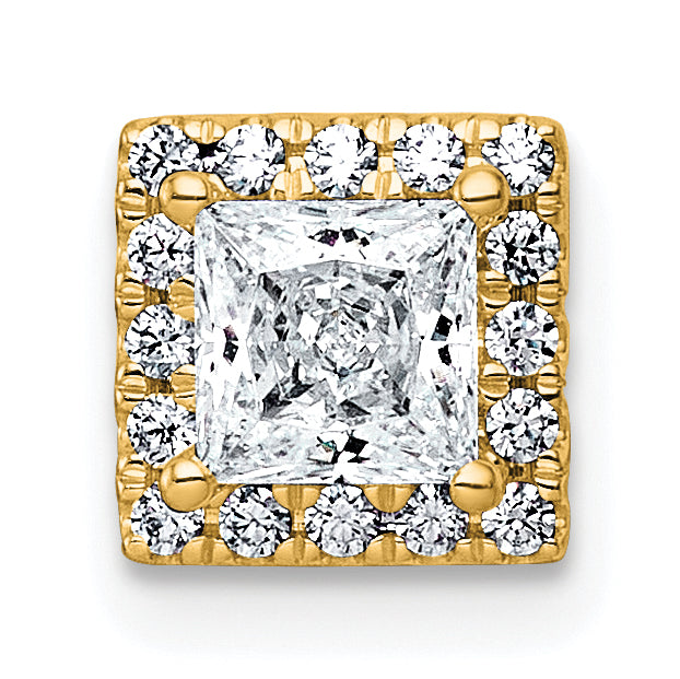 14k 5/8 carat Lab Grown Diamond VS+ F+ Princess Complete Halo Chain Slide Pendant Main image