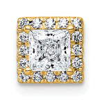 14k 5/8 carat Lab Grown Diamond VS+ F+ Princess Complete Halo Chain Slide Pendant