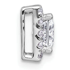 14k White Gold 1 1/4 carat Certified Lab Grown Diamond VS+ F+ Princess Complete Halo Chain Slide Pendant