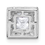 14k White Gold 1 1/4 carat Certified Lab Grown Diamond VS+ F+ Princess Complete Halo Chain Slide Pendant