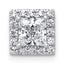 14k White Gold 1 1/4 carat Lab Grown Diamond VS+ F+ Princess Complete Halo Chain Slide Pendant
