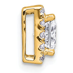 14k 1 1/4 carat Lab Grown Diamond VS+ F+ Princess Complete Halo Chain Slide Pendant
