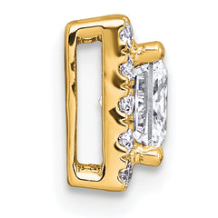 14k 1 1/4 carat Lab Grown Diamond VS+ F+ Princess Complete Halo Chain Slide Pendant