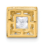 14k 1 1/4 carat Lab Grown Diamond VS+ F+ Princess Complete Halo Chain Slide Pendant