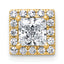 14k 1 1/4 carat Certified Lab Grown Diamond VS+ F+ Princess Complete Halo Chain Slide Pendant
