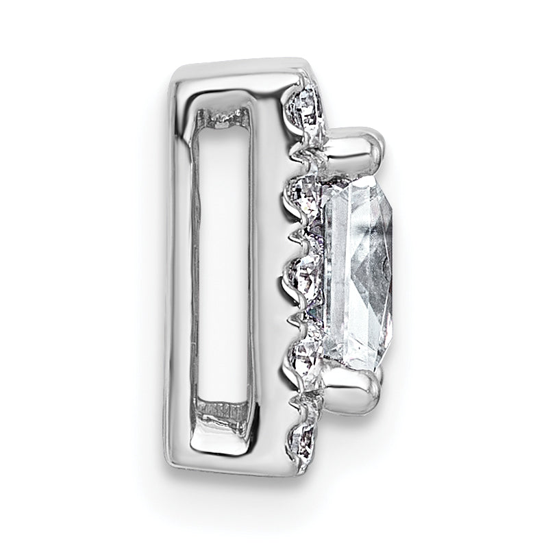 14k White Gold 1 7/8 carat Certified Lab Grown Diamond VS+ F+ Princess Complete Halo Chain Slide Pendant Secondary image