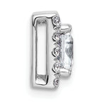 14k White Gold 1 7/8 carat Lab Grown Diamond VS+ F+ Princess Complete Halo Chain Slide Pendant