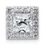 14k White Gold 1 7/8 carat Lab Grown Diamond VS+ F+ Princess Complete Halo Chain Slide Pendant