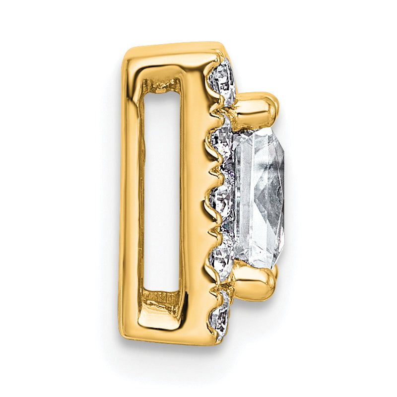 14k 1 7/8 carat Certified Lab Grown Diamond VS+ F+ Princess Complete Halo Chain Slide Pendant