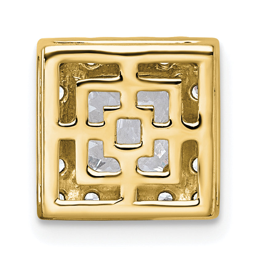 14k 1 7/8 carat Certified Lab Grown Diamond VS+ F+ Princess Complete Halo Chain Slide Pendant