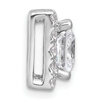14k White Gold 2 1/2 carat Certified Lab Grown Diamond VS+ F+ Princess Complete Halo Chain Slide Pendant