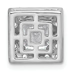 14k White Gold 2 1/2 carat Certified Lab Grown Diamond VS+ F+ Princess Complete Halo Chain Slide Pendant