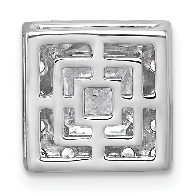 14k White Gold 2 1/2 carat Lab Grown Diamond VS+ F+ Princess Complete Halo Chain Slide Pendant