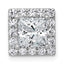 14k White Gold 2 1/2 carat Certified Lab Grown Diamond VS+ F+ Princess Complete Halo Chain Slide Pendant