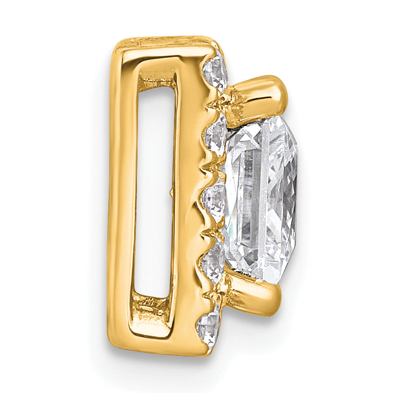 14k 2 1/2 carat Lab Grown Diamond VS+ F+ Princess Complete Halo Chain Slide Pendant