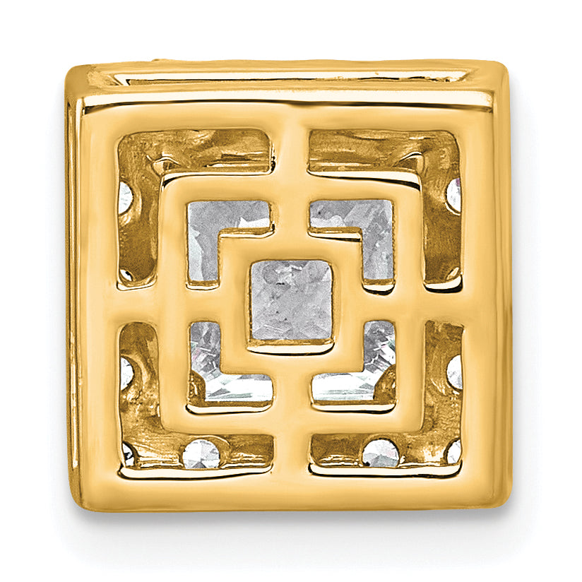 14k 2 1/2 carat Lab Grown Diamond VS+ F+ Princess Complete Halo Chain Slide Pendant