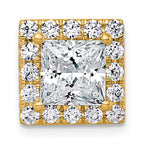 14k 2 1/2 carat Certified Lab Grown Diamond VS+ F+ Princess Complete Halo Chain Slide Pendant
