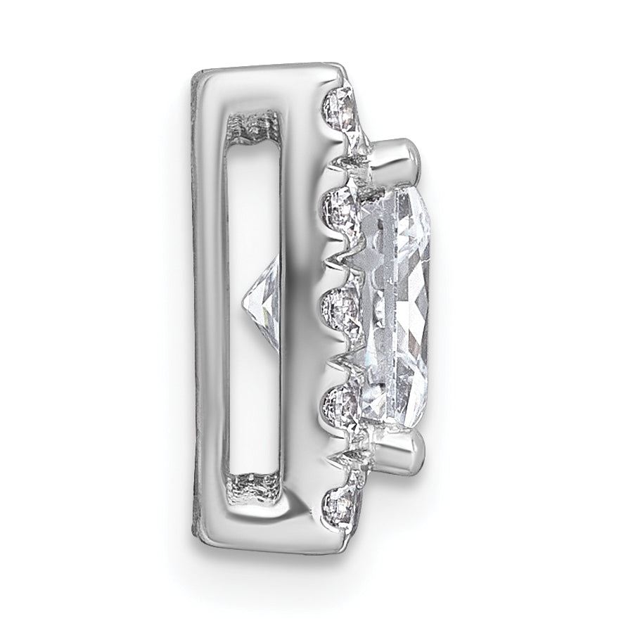 14k White Gold 3 1/4 carat Certified Lab Grown Diamond VS+ F+ Princess Complete Halo Chain Slide Pendant Secondary image