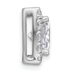 14k White Gold 3 1/4 carat Lab Grown Diamond VS+ F+ Princess Complete Halo Chain Slide Pendant