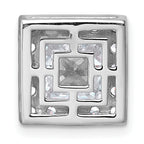 14k White Gold 3 1/4 carat Certified Lab Grown Diamond VS+ F+ Princess Complete Halo Chain Slide Pendant