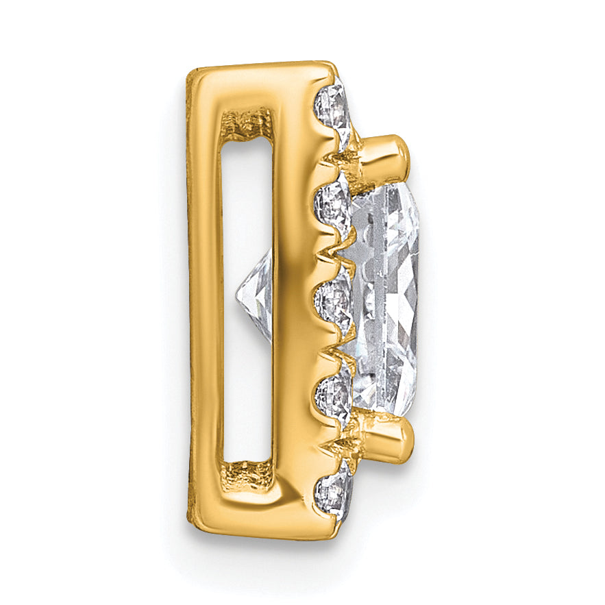 14k 3 1/4 carat Certified Lab Grown Diamond VS+ F+ Princess Complete Halo Chain Slide Pendant