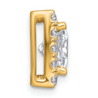 14k 3 1/4 carat Certified Lab Grown Diamond VS+ F+ Princess Complete Halo Chain Slide Pendant