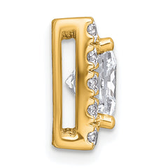 14k 3 1/4 carat Certified Lab Grown Diamond VS+ F+ Princess Complete Halo Chain Slide Pendant