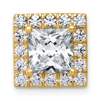 14k 3 1/4 carat Certified Lab Grown Diamond VS+ F+ Princess Complete Halo Chain Slide Pendant
