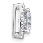 14k White Gold 3 3/4 carat Certified Lab Grown Diamond VS+ F+ Princess Complete Halo Chain Slide Pendant
