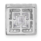 14k White Gold 3 3/4 carat Certified Lab Grown Diamond VS+ F+ Princess Complete Halo Chain Slide Pendant
