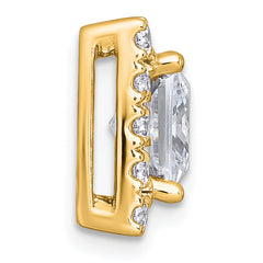 14k 3 3/4 carat Lab Grown Diamond VS+ F+ Princess Complete Halo Chain Slide Pendant