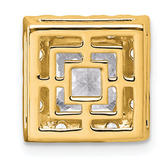 14k 3 3/4 carat Lab Grown Diamond VS+ F+ Princess Complete Halo Chain Slide Pendant