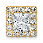 14k 3 3/4 carat Certified Lab Grown Diamond VS+ F+ Princess Complete Halo Chain Slide Pendant