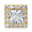 14k 3 3/4 carat Certified Lab Grown Diamond VS+ F+ Princess Complete Halo Chain Slide Pendant