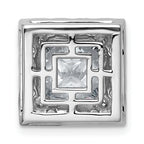14k White Gold 5 1/8 carat Certified Lab Grown Diamond VS+ F+ Princess Complete Halo Chain Slide Pendant