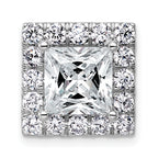 14k White Gold 5 1/8 carat Certified Lab Grown Diamond VS+ F+ Princess Complete Halo Chain Slide Pendant