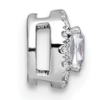 14k White Gold 1/3 carat Lab Grown Diamond VS+ F+ Cushion Complete Halo Chain Slide Pendant