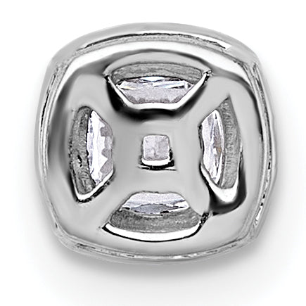 14k White Gold 1/3 carat Lab Grown Diamond VS+ F+ Cushion Complete Halo Chain Slide Pendant