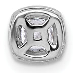 14k White Gold 1/3 carat Lab Grown Diamond VS+ F+ Cushion Complete Halo Chain Slide Pendant