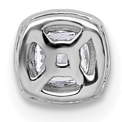 14k White Gold 1/3 carat Lab Grown Diamond VS+ F+ Cushion Complete Halo Chain Slide Pendant