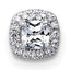 14k White Gold 1/3 carat Lab Grown Diamond VS+ F+ Cushion Complete Halo Chain Slide Pendant
