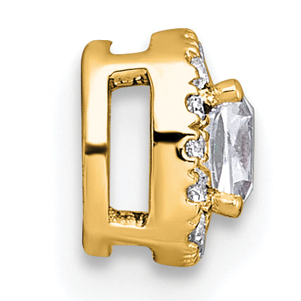 14k 1/3 carat Lab Grown Diamond VS+ F+ Cushion Complete Halo Chain Slide Pendant Secondary image