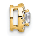 14k 1/3 carat Lab Grown Diamond VS+ F+ Cushion Complete Halo Chain Slide Pendant