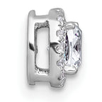 14k White Gold 1/2 carat Lab Grown Diamond VS+ F+ Cushion Complete Halo Chain Slide Pendant