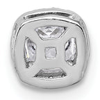 14k White Gold 1/2 carat Lab Grown Diamond VS+ F+ Cushion Complete Halo Chain Slide Pendant