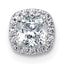 14k White Gold 1/2 carat Lab Grown Diamond VS+ F+ Cushion Complete Halo Chain Slide Pendant