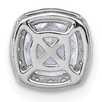 14k White Gold 1 1/6 carat Lab Grown Diamond VS+ F+ Cushion Complete Halo Chain Slide Pendant