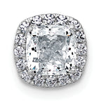 14k White Gold 1 1/6 carat Certified Lab Grown Diamond VS+ F+ Cushion Complete Halo Chain Slide Pendant