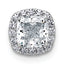 14k White Gold 1 1/6 carat Certified Lab Grown Diamond VS+ F+ Cushion Complete Halo Chain Slide Pendant